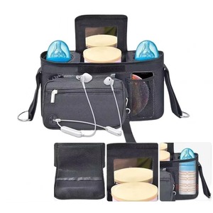 Sac de rangement pour poussette BSCI, organisateur suspendu pour couches de bébé, sac de poussette personnalisé avec porte-gobelets chauffants pour couches de bébé - Product Image 3