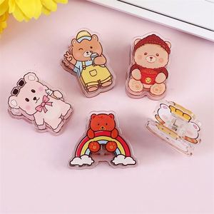 Support de documents et de notes en acrylique motif ours mignon, fournitures de bureau polyvalentes pour étudiants, porte-badge et accessoire - Product Image 4