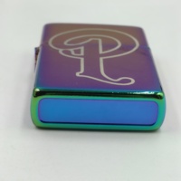 Briquet à cigares vintage de luxe multicolore arc-en-ciel en argent avec logo, accessoire de fumeur, briquet avec logo