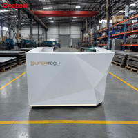 Comptoir de réception en pierre artificielle à LED multi-scènes, rechargeable, à prix abordable, pour aéroports et hôtels