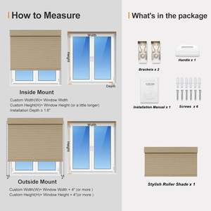 Stores enrouleurs <span class=keywords><strong>sans</strong></span> fil Persilux Blackout, rayures tissées naturelles, aspect bambou, isolation thermique, occultation - Product Image 6
