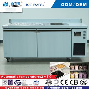 Mesas de Preparación de Pizza TP-18, Refrigerador para Pizza, Mostrador para Ensaladas, Barra de Ensaladas de Refrigeración Rápida para Pizzería y <span class=keywords><strong>Restaurante</strong></span> - Product Image 1