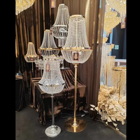 Lampes en cristal de luxe de haute qualité DWJ OEM rechargeables pour les événements de mariage, centre de table avec télécommande