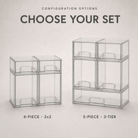 Tiroirs de rangement modulaires transparents pour biberons, lot de 4 et 5, organisateur empilable pour accessoires d'alimentation, sucettes, produits de soin et cosmétiques, pour comptoir