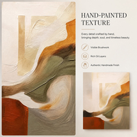Peinture à l'huile abstraite sur toile Whirlpool, Ocre Olive Orange Brûlé, Motif Tourbillon, Taille Personnalisée, Vente en Gros Directe d'Usine