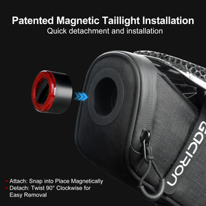 Sacoche de selle Gaciron BIRD NEST-300(M) Aero avec feu arrière intelligent magnétique, boucle à bouton, étanche IPX6, sac de rangement pour siège arrière de vélo - Product Image 3