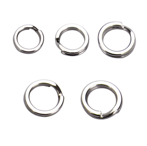 Weihe 100 cái/túi thép không gỉ đôi vòng lặp nhanh chóng câu cá phẳng chia Nhẫn - Product Image 4