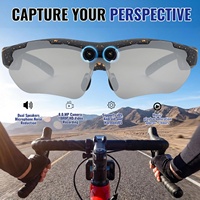 Lunettes intelligentes Jauksrola AI avec caméra vidéo 1080P, lunettes de sport pour le cyclisme et la randonnée (noir), sans recharge