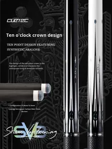 Taco <span class=keywords><strong>de</strong></span> billar Qutaike SVB <span class=keywords><strong>de</strong></span> <span class=keywords><strong>segunda</strong></span> generación con tecnología <span class=keywords><strong>de</strong></span> fibra <span class=keywords><strong>de</strong></span> carbono negra, sección frontal Cuetec Jaguar Meiz - Product Image 3