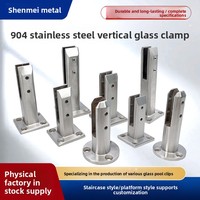 Edelstahl-Glasklammer für Schwimmbäder und Treppengeländer, bohrfreier, bodenmontierter Halter für gehärtetes Glas, modernes Glasgeländer