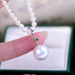 Accessoires DIY 31184, pendentif en argent S925, perles de 10 à 13 mm, séparation des couleurs, boucle de collier, support vide pour projets de bijoux DIY - Product Image 5