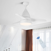 Ventilateur de plafond LED de 36 pouces avec lumière pour chambre d'enfant, 6 vitesses, petite taille, éclairage protecteur des yeux