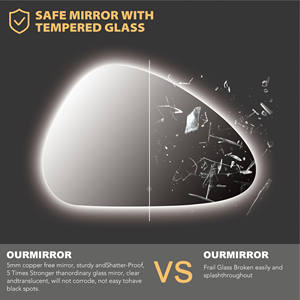Fábrica <span class=keywords><strong>60x90</strong></span> personalizado iluminado sin marco Smart Hotel retroiluminado Irregular venta al por mayor <span class=keywords><strong>espejo</strong></span> de <span class=keywords><strong>baño</strong></span> montado en la pared con luz Led - Product Image 4