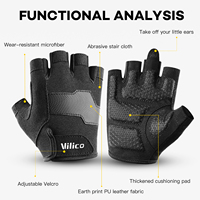 Gants de cyclisme Vilico demi-doigts pour sports de plein air VTT route printemps été respirants avec rembourrage en gel polyester protection UV personnalisables