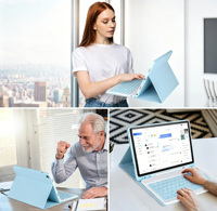 Casing Keyboard Magnetik Lepas Pasang dengan Tempat Pena untuk Samsung Galaxy Tab A9 Plus A11 S9 FE 11 inci