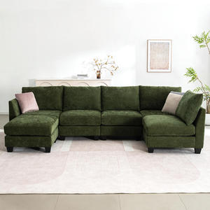 Modular Sectional <b>Living</b> Room Sofa <b>U</b> Shaped 6 Seater Sectional Sofa with Storage Ottoman & USB Ports Cloud Couch L Shaped - Product Image 2