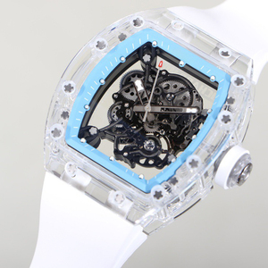 <span class=keywords><strong>Montre</strong></span> de luxe pour homme avec boîtier en cristal saphir transparent, bracelet en caoutchouc blanc, <span class=keywords><strong>montre</strong></span> élégante avec calendrier, <span class=keywords><strong>montre</strong></span> de business - Product Image 3