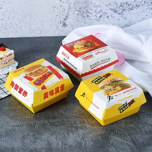Custom Printed Disposable Hamburger Paper Box Oil Proof <b>Takeaway</b> Burger <b>Container</b> Recyclable Custom Logo Size Contact Us For Foo - Product Image 6