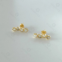Conjunto de Joyería Gemnel de Plata 925 con Bisel de Corazón, Ópalo y Circonita, Collar con Colgante de Corazón Horizontal, Aretes, Joyería Minimalista