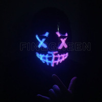 Masque facial, avec application Led Programmable, panneau d'affichage de messages enroulé, lumière, fête de carnaval, musique, cadeau de noël, 2 pièces