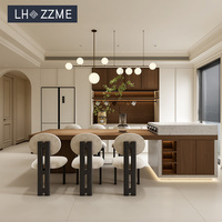 Armoires de cuisine en bois massif de style français, haut de gamme, modulaires, personnalisées, meubles de maison complets, conception d'armoire de rangement pour garde-manger