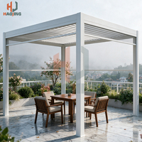 Pergola à lames en aluminium résistante au vent et imperméable avec supports en alliage renforcé pour ombrage multi-scènes résidentiel/jardin/cour