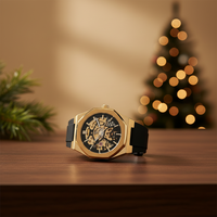 Montre mécanique pour homme de 41 mm avec bracelet en silicone transparent squelette, style sport et mode, aiguilles lumineuses, haute qualité, charme et luxe