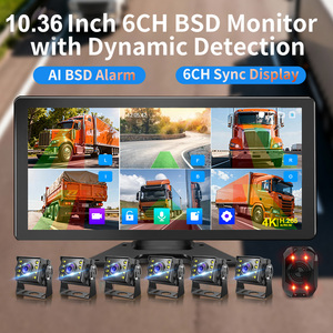 จอภาพแยกสี่ส่วนขนาด 10.1 นิ้ว สำหรับรถบรรทุก 6CH ADAS พร้อมกล้องมองหลัง ชุดเตือน BSD ระบบติดตาม DVR สำหรับรถบรรทุก - Product Image 1