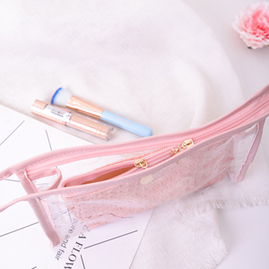 Bolsa de Maquillaje Transparente de Gelatina en Oferta, Bolsa de Aseo Impermeable de Dos Piezas de Gran Capacidad - Product Image 2