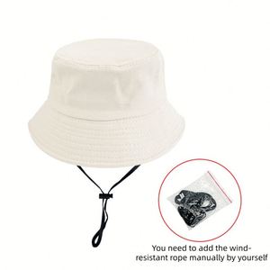 Sombrero de Pescador Personalizado al por Mayor, Gorra de Playa para Bebé con Protección Solar, Sombrero de Cubo Ajustable para Niños con Cuerda Antiviento - Product Image 4