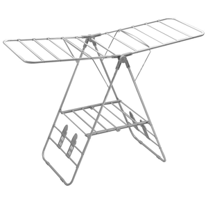 Free-<b>Standing</b> Double Tier Heavy Duty Space Saving Foldable Metal <b>Laundry</b> Drying Rack - Product Image 1