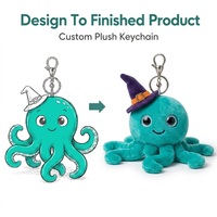 Fabricant de porte-clés en peluche personnalisés : pieuvre magicienne, poupée mignonne, prototypage de croquis, marchandises de marque, événementiel, en gros, faible MOQ, OEM, ODM