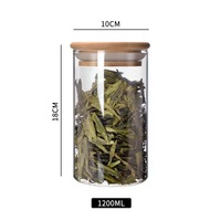 Pot de conservation en verre borosilicate avec couvercle en bambou, écologique, grande capacité de 16 oz, récipient à épices moderne pour la cuisine