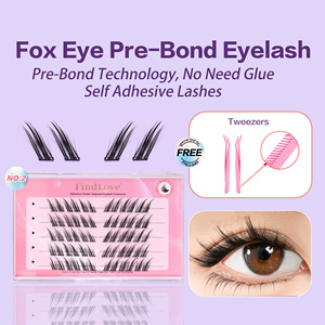 رموش صناعية مخصصة بدون غراء ذاتية اللصق نباتية على شكل مجموعات - Product Image 2