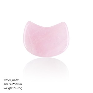 Planche <span class=keywords><strong>de</strong></span> massage Gua Sha en quartz rose en forme <span class=keywords><strong>de</strong></span> tête <span class=keywords><strong>de</strong></span> chat, outil <span class=keywords><strong>de</strong></span> raclage en pierre <span class=keywords><strong>de</strong></span> rose naturelle pour le soin du visage et la médecine chinoise - Product Image 6