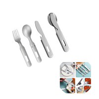 Ensemble de couverts modernes en acier inoxydable, cuillère, couteau, cuillère à dessert, ensemble de couverts de voyage pour le camping en plein air