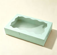 Boîte d'emballage pour desserts en papier kraft avec fenêtre, boîte en papier personnalisée imprimée avec laminage UV pour pâtisserie, gâteaux, biscuits, aliments, emballage cadeau