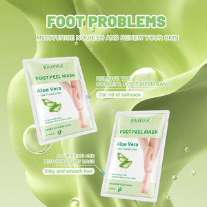 <span class=keywords><strong>Masque</strong></span> pour les pieds à l'aloe vera hydratant et réparateur de rugosité avec logo personnalisé, <span class=keywords><strong>masque</strong></span> exfoliant naturel en feuille pour les pieds, vente en gros à prix abordable - Product Image 3