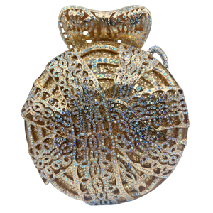 Bolso de Noche Brillante con Pedrería Redonda de Cobra para Mujer, Cartera de Mano Deslumbrante con Cristales de Serpiente para Cenas y Fiestas Nocturnas - Product Image 5