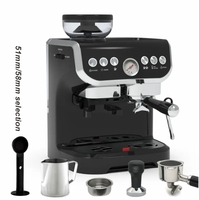 Machine à café électrique italienne semi-automatique portable multifonctionnelle tasse unique 3 en 1 cafetière avec moulin