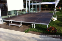 Escenario Portátil Desplegable de Plástico y Metal para Conciertos al Aire Libre, Plataforma de Baile para Bandas