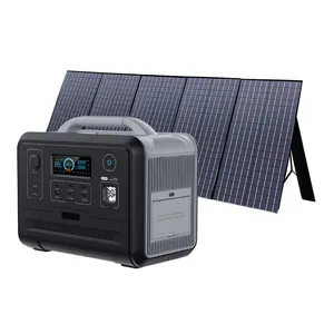 Central elétrica portátil personalizada para uso externo, bateria de energia solar de 960Wh, fonte de energia de backup, fábrica de energia, 1200W