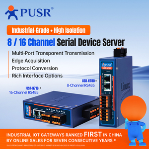 ตัวแปลงอีเธอร์เน็ตแบบแยกส่วน PUSR 8/16 RS485 CANFD คู่ RJ45 ใช้ชิป RK3506J ระบบปฏิบัติการ <span class=keywords><strong>Linux</strong></span> สำหรับอุตสาหกรรม รองรับ MQTT <span class=keywords><strong>OPC</strong></span> <span class=keywords><strong>UA</strong></span> รุ่น USR-N780 - Product Image 2