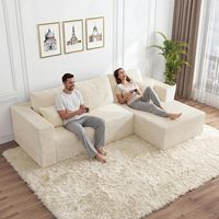 Canapé modulable en forme de L convertible, style nuage, avec chaise longue et assise profonde, sans assemblage, pour salon, appartement, villa - Vente en gros directe usine USA