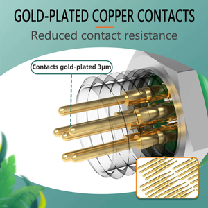 Conector Circular M8 de 6 Pines Macho para Montaje en Panel, Receptáculo PCB Impermeable IP68, Contactos de Latón Chapados en Oro - Product Image 3