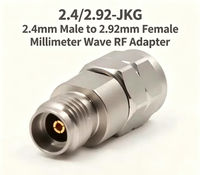 Adaptateur coaxial RF à ondes millimétriques 2,4/2,92-JKG, mâle 2,4 mm vers femelle 2,92 mm, 50 ohms, isolateur PEI en acier inoxydable