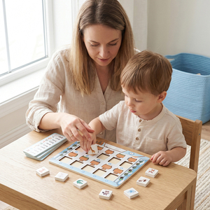 Houten nummer- en dieren-matchbord, educatief speelgoed voor kinderen voor wiskunde, optellen, aftrekken, verlichting over rekenen, educatief speelgoed voor jonge kinderen - Product Image 4
