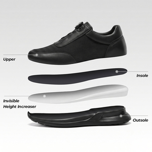 Zapatillas Deportivas de Piel Vacuna para Hombre <span class=keywords><strong>Boohooman</strong></span> de Alta Calidad de Fábrica, Transpirables, Resistentes, con Aumento de Altura Invisible de 8 cm - Product Image 4