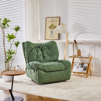 Fauteuil inclinable et pivotant intelligent électrique en tissu nuage, style capsule spatiale moderne, avec commande vocale, télécommande et port USB