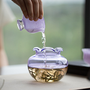 Glass Flower Shaped <b>Tea</b> Dregs Bucket With <b>Infuser</b> For Kung Fu <b>Tea</b> Set Small Household Use - Product Image 1